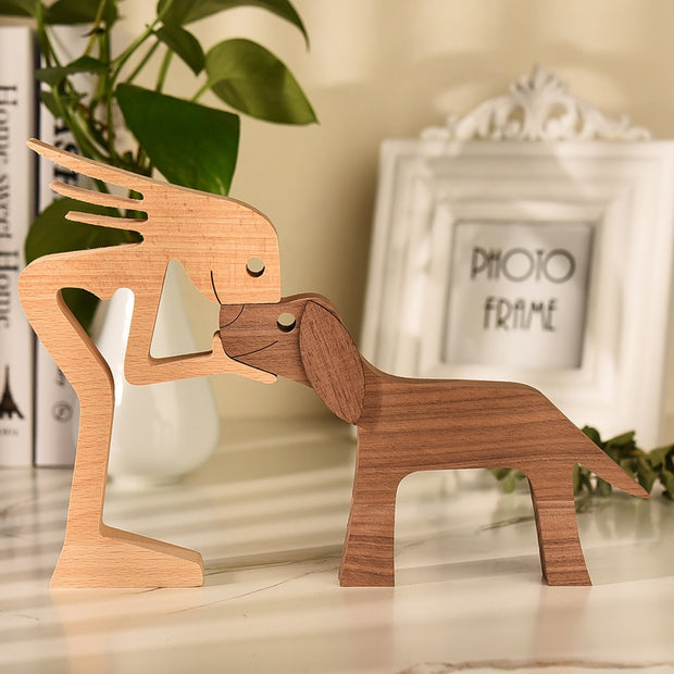 Figura Artigianale Famiglia e Animali in Legno