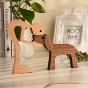 Figura Artigianale Famiglia e Animali in Legno